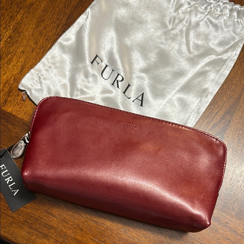 Furla Burgundy Leather Nesting Clutches